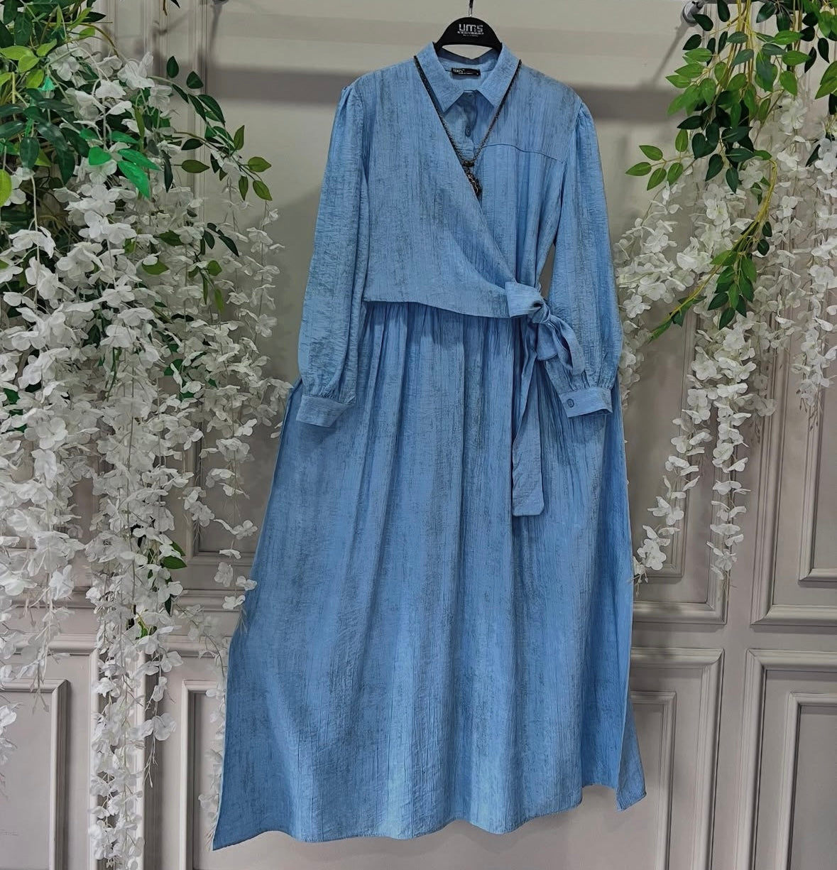 Linen Bloom Blue Dress