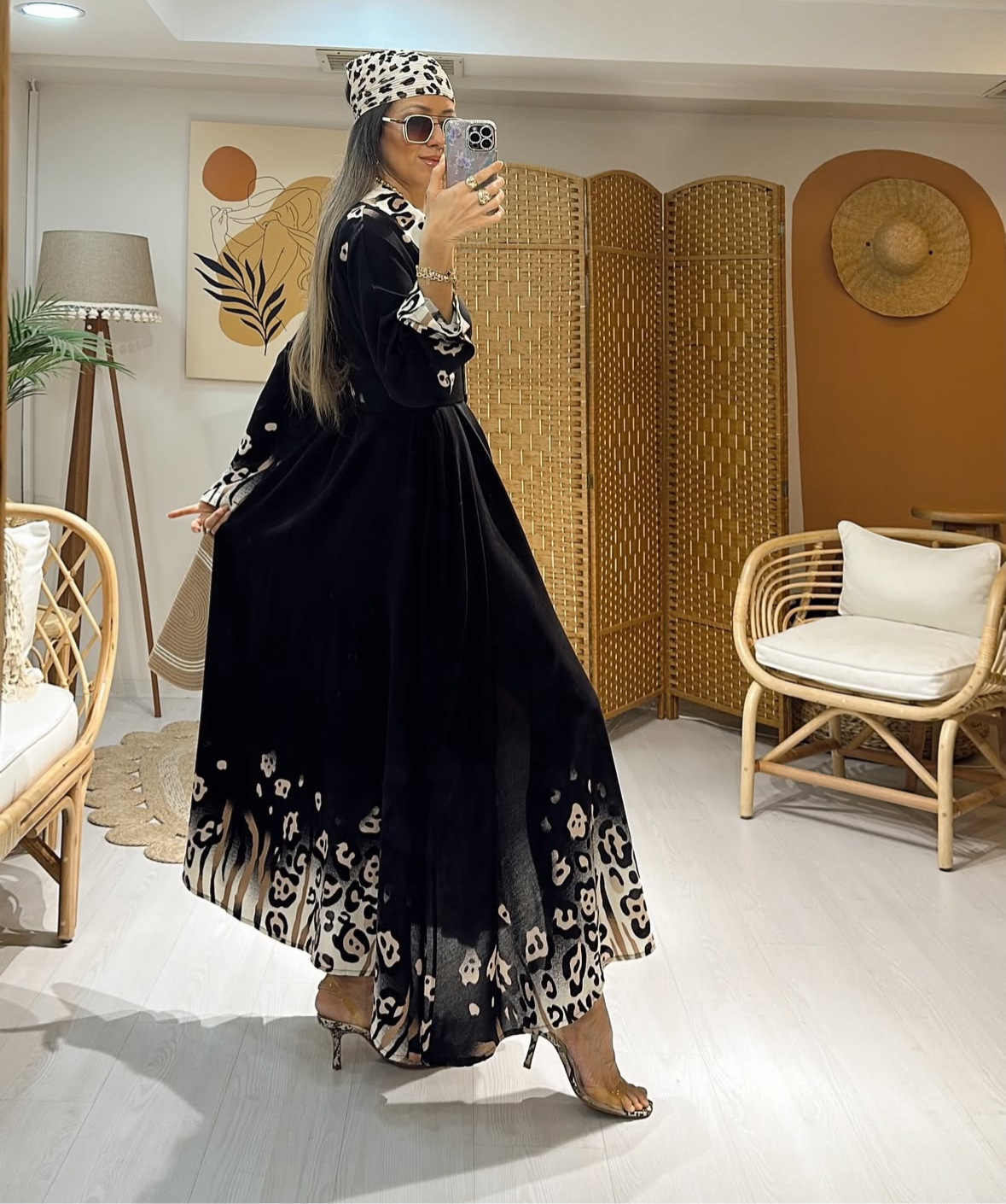 Black Leopard Classy Comfy Dress