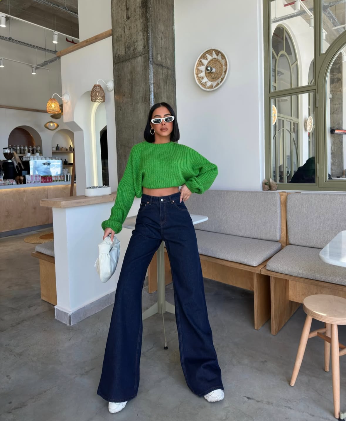 Dark Blue Baggy Wide Leg Jeans