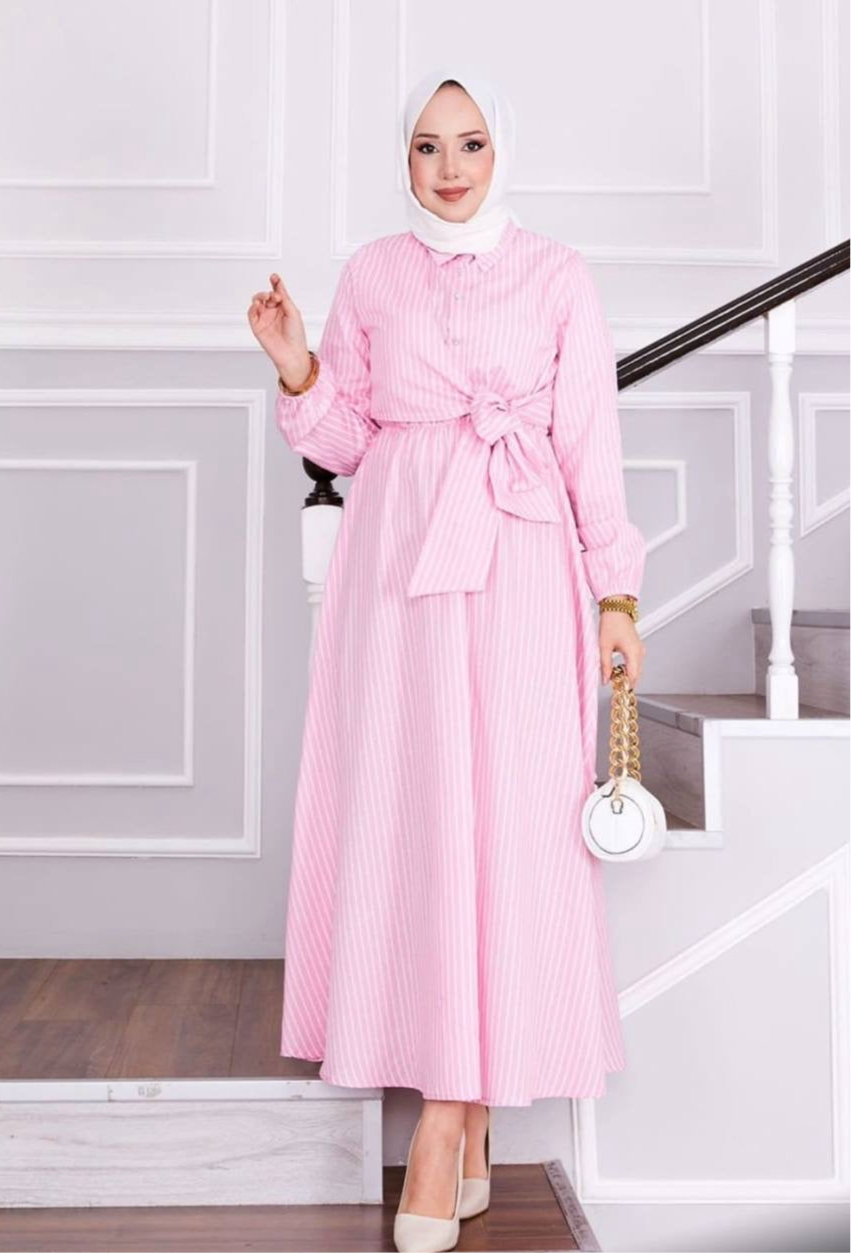 Sofia Pink Lines Dress