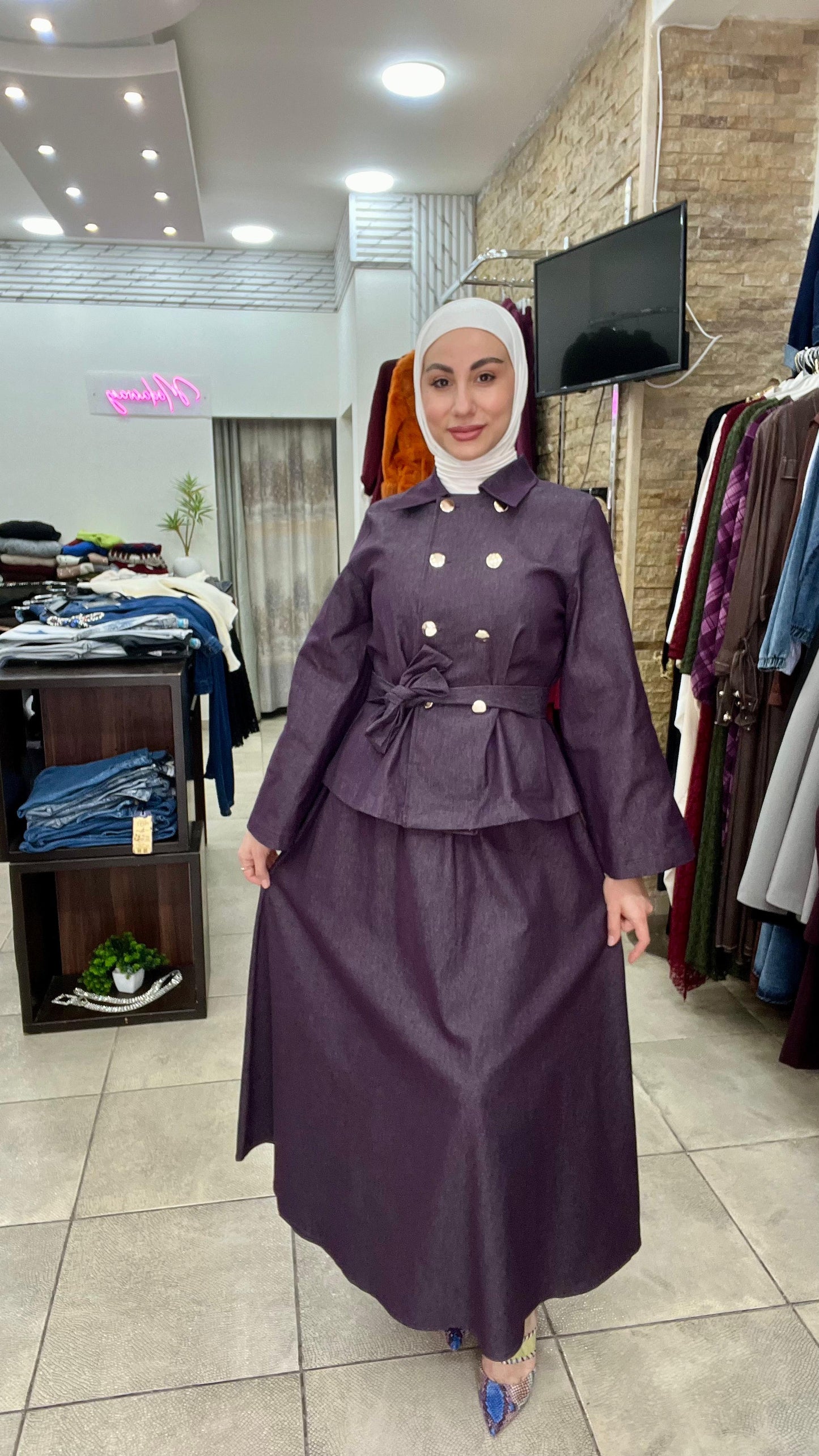 Mulberry Denim Skirt Set