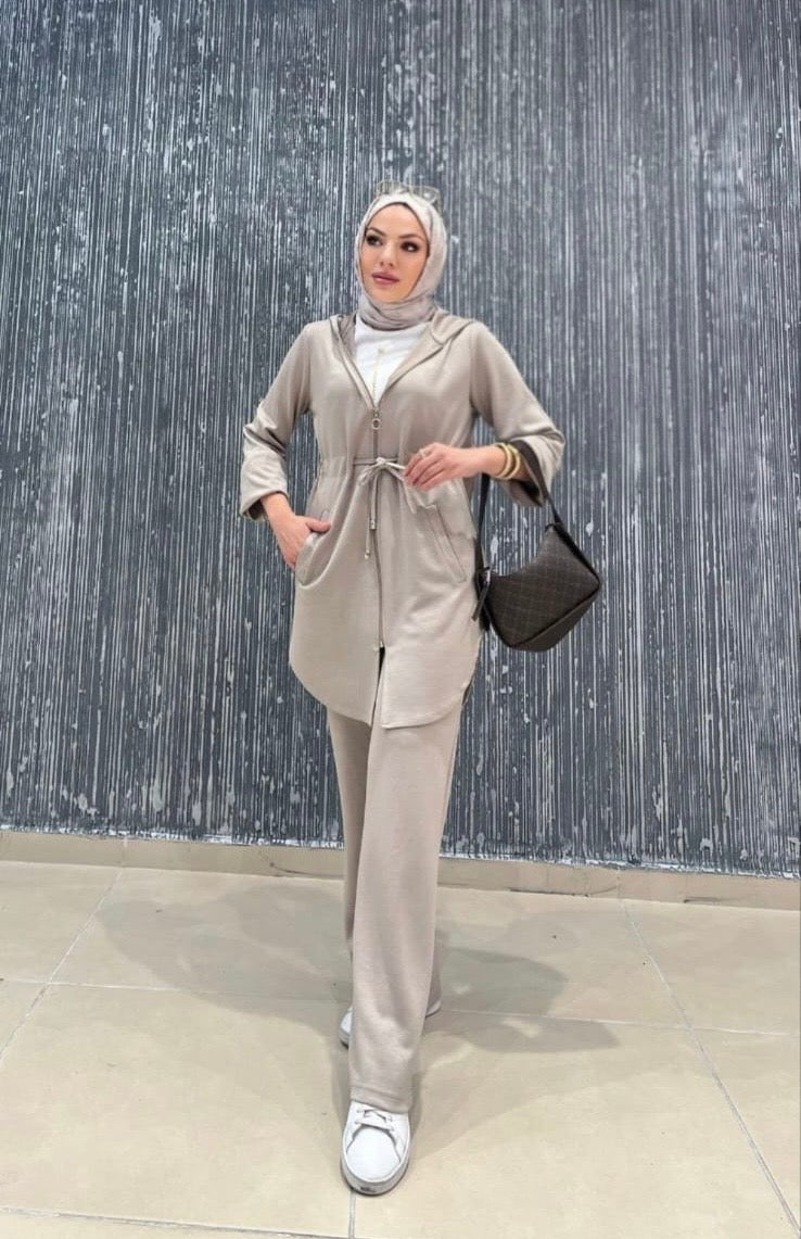 Beige Soft Luxe Tracksuit