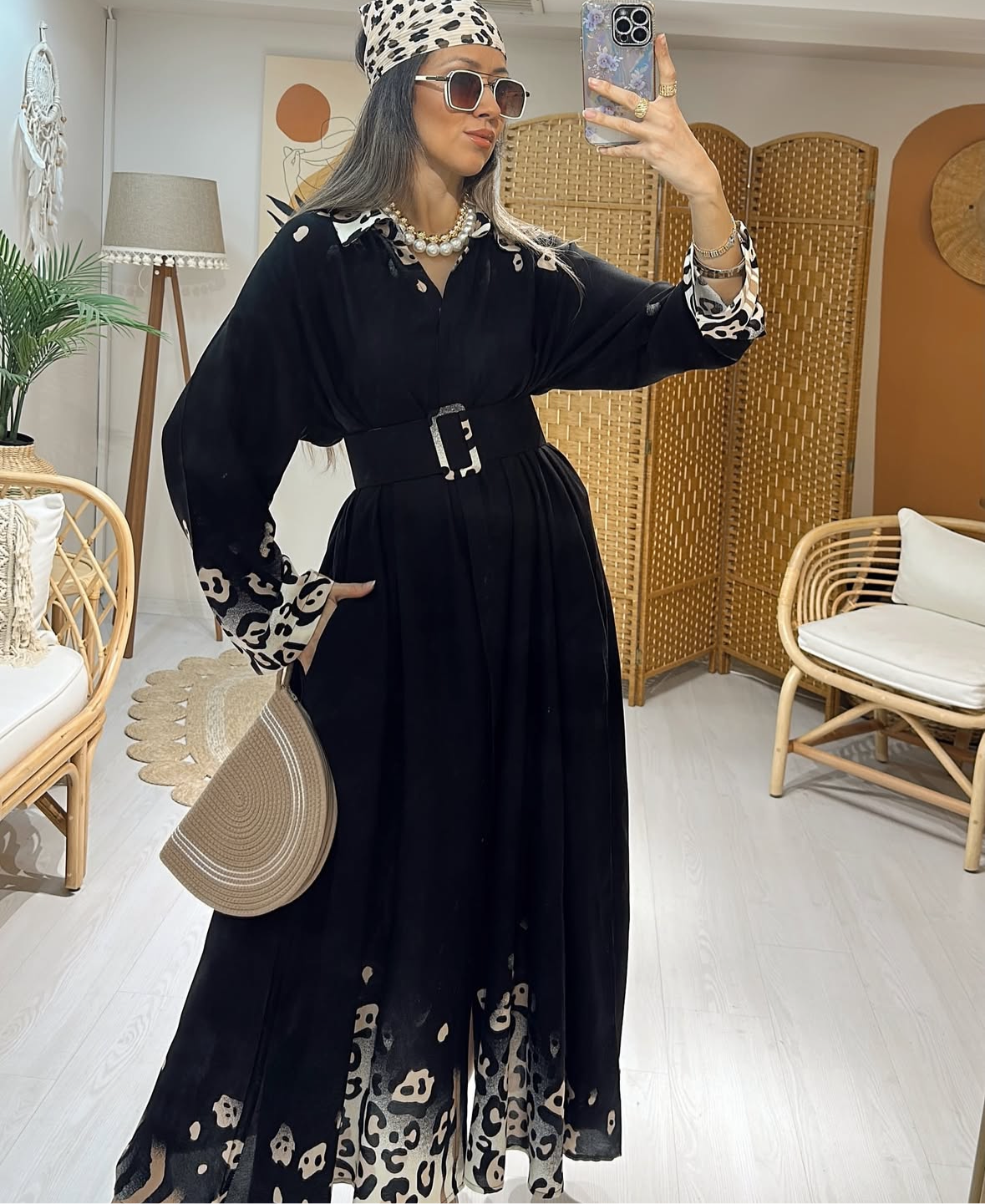 Black Leopard Classy Comfy Dress