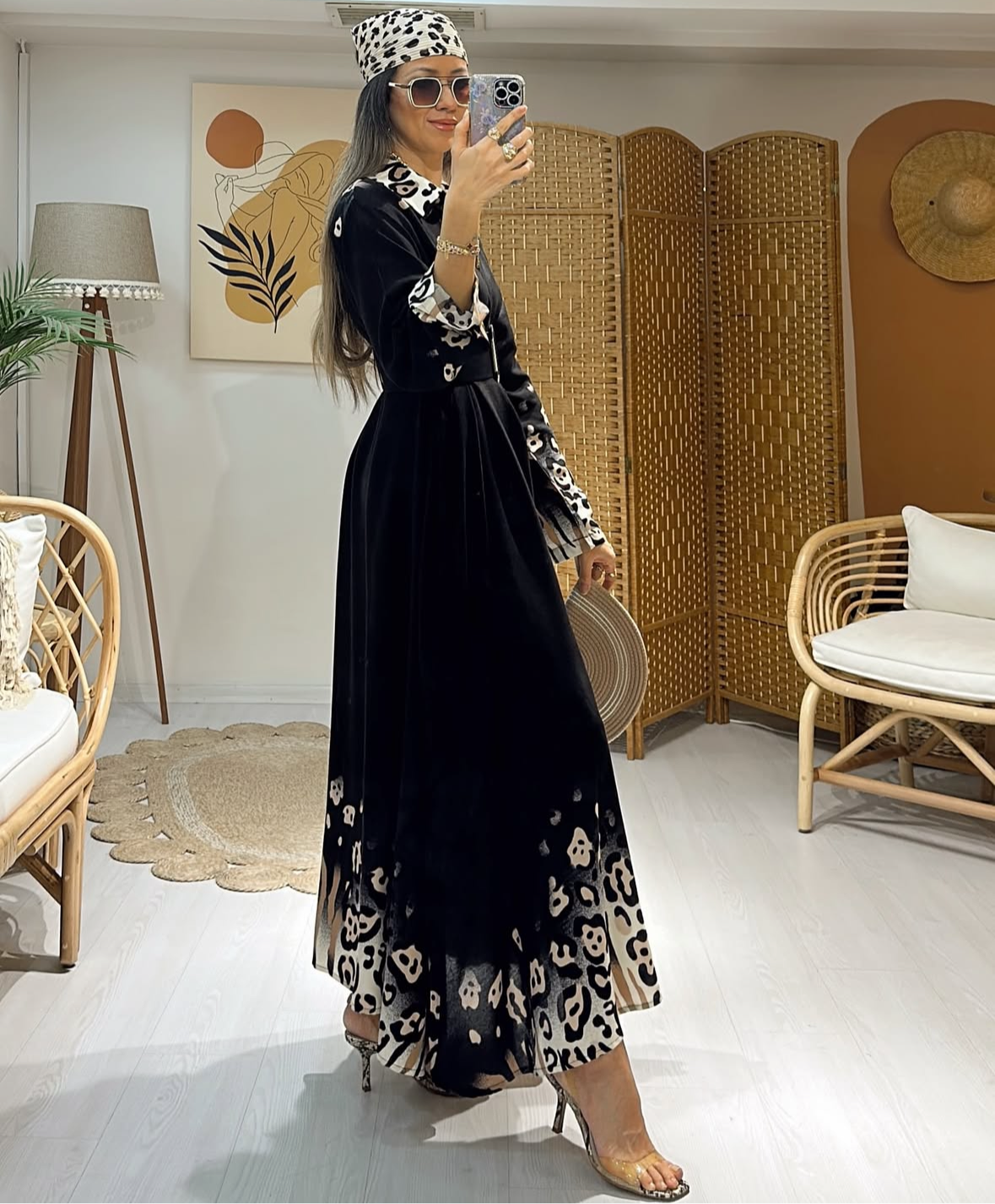 Black Leopard Classy Comfy Dress