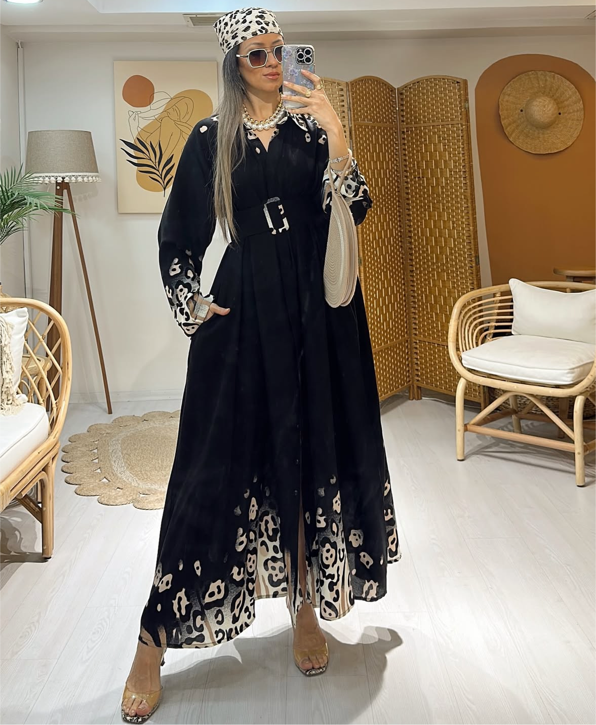 Black Leopard Classy Comfy Dress