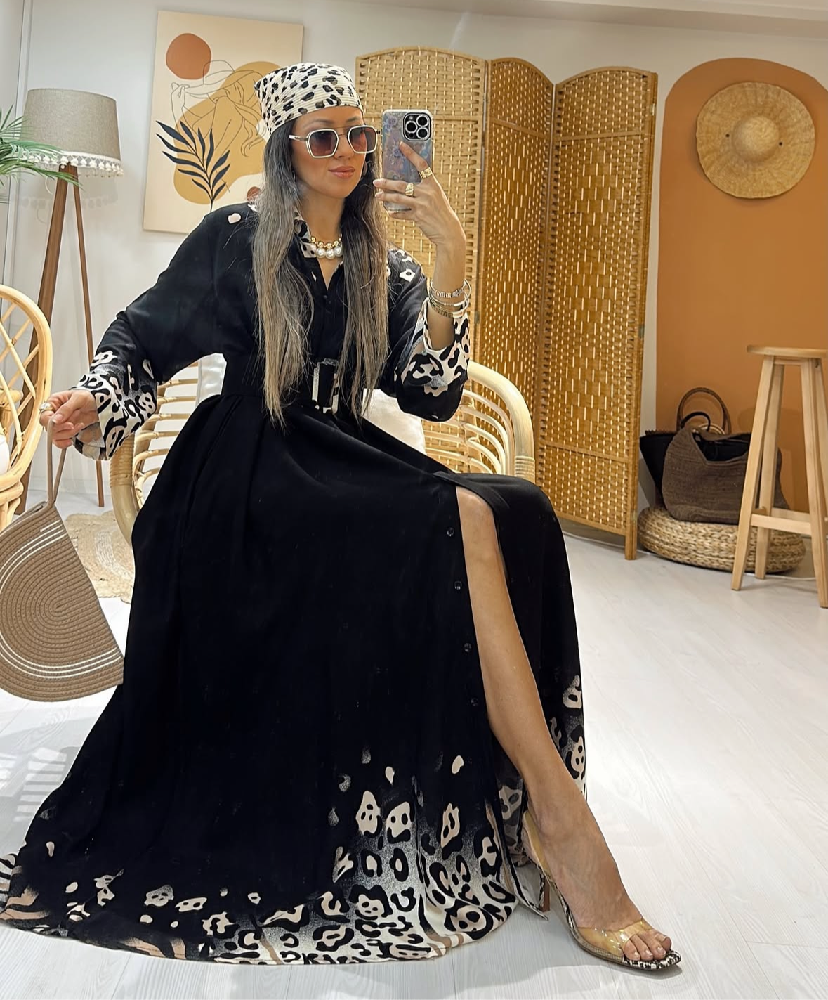 Black Leopard Classy Comfy Dress