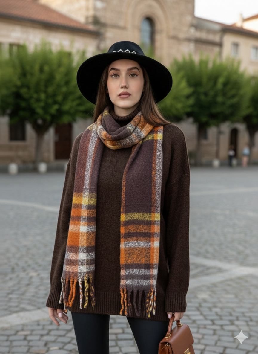 Brown Orange Scarf