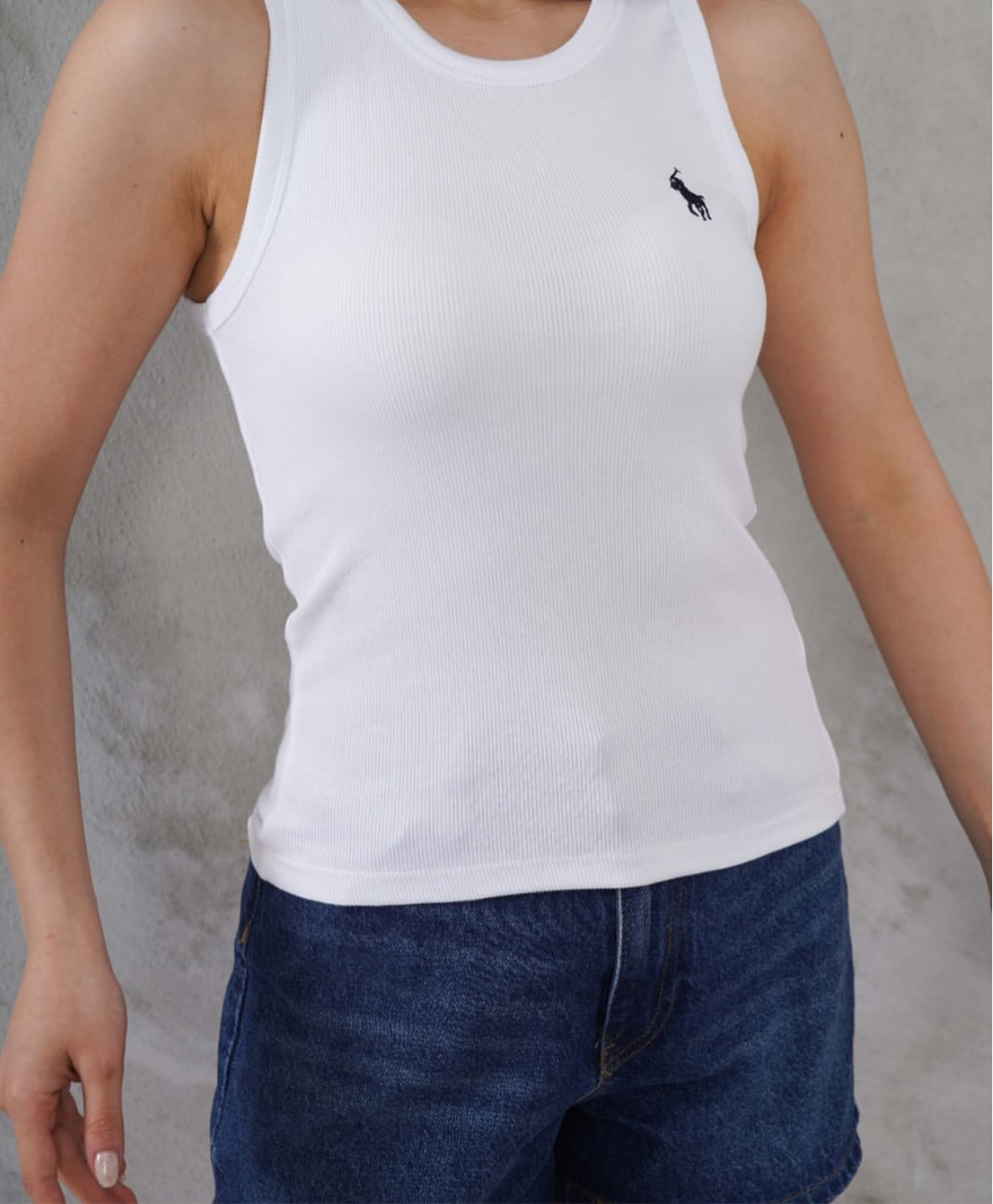White Polo Basic Top