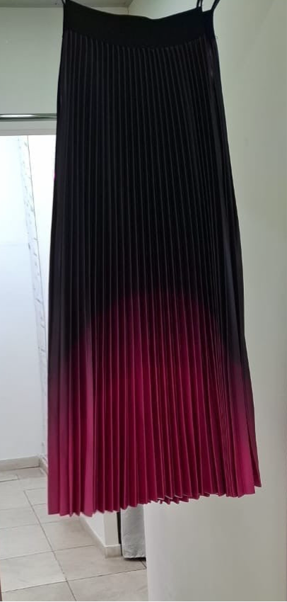 Black fuchsia blended plissé fulya skirt