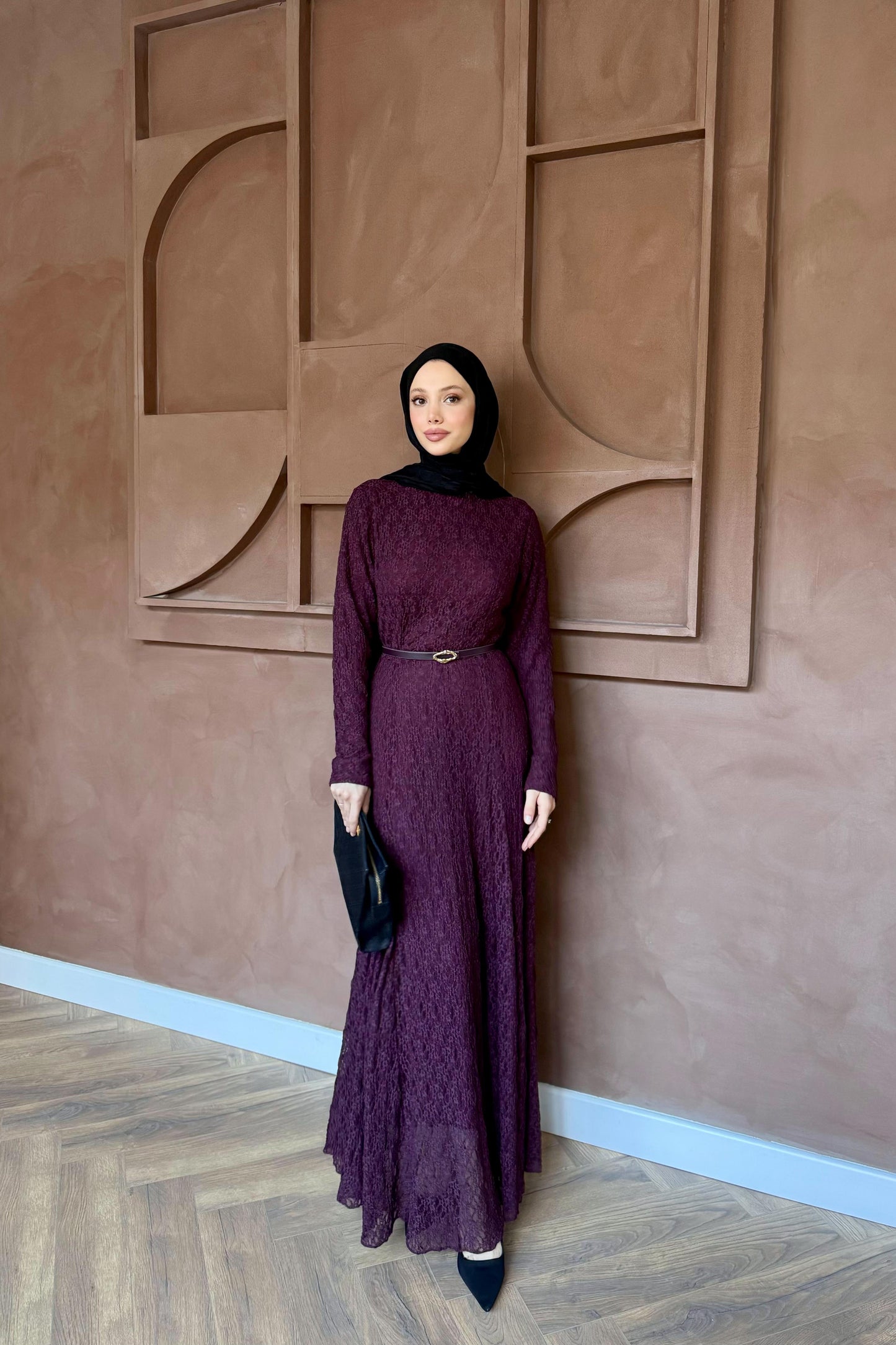 Burgundy Dentelle Dress