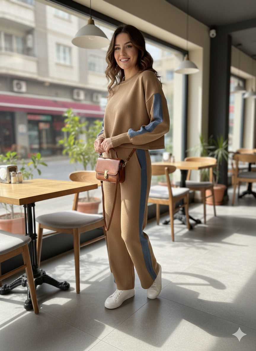 Camel Jeans Stripted Set