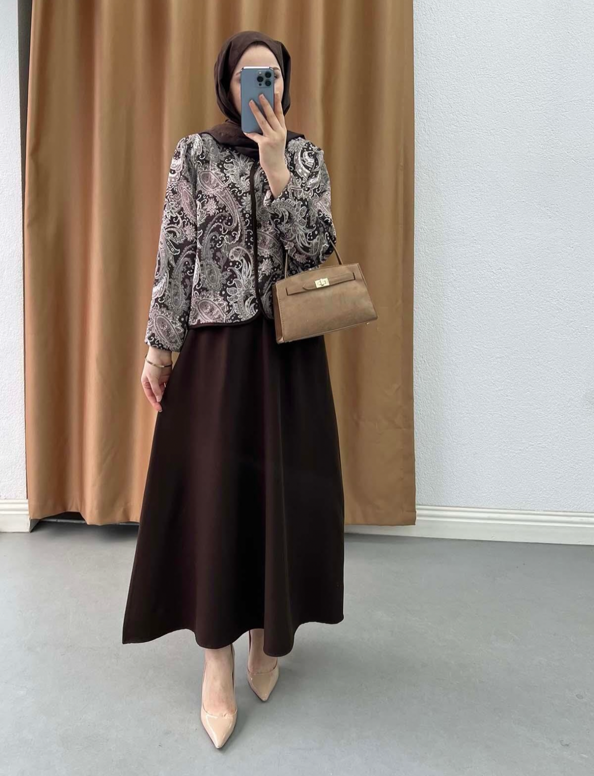 Vintage Brown Skirt Set