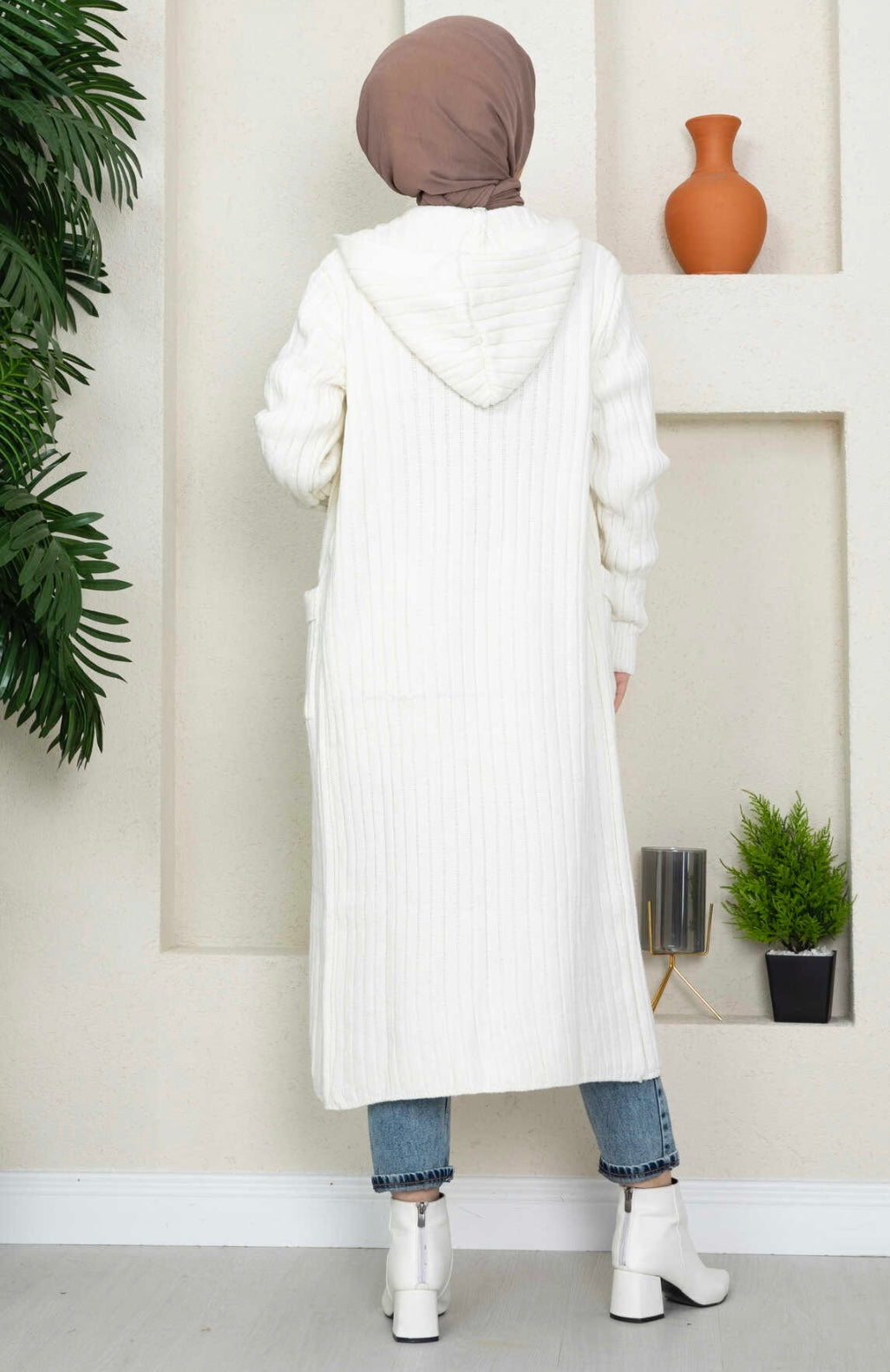 Long cardigan jacket - white