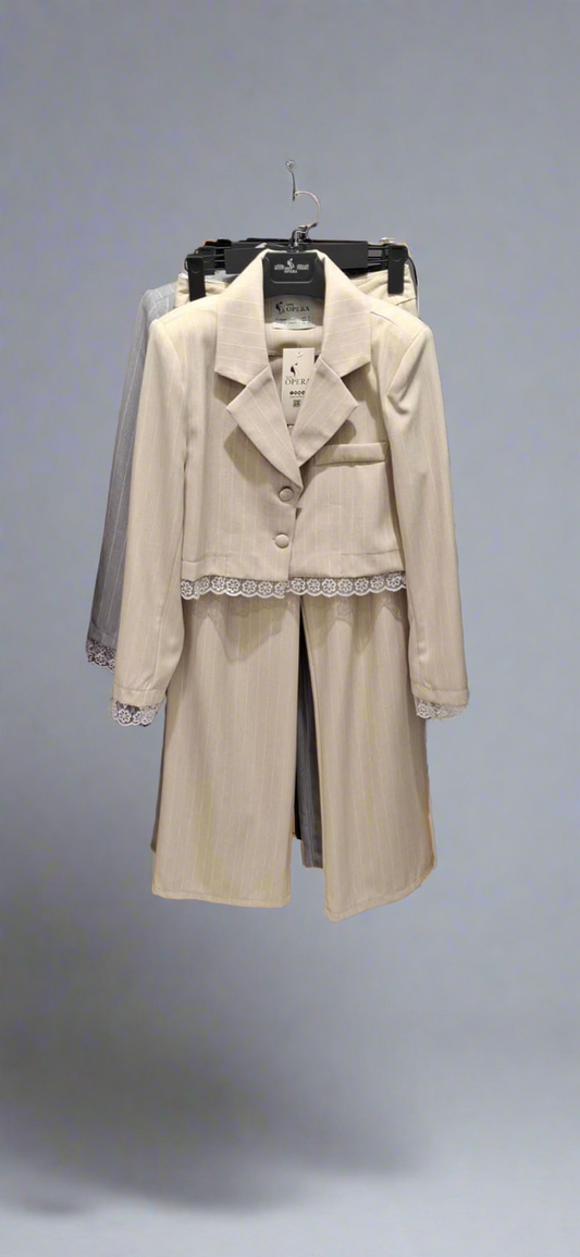 Beige Dentelle Detailed Set