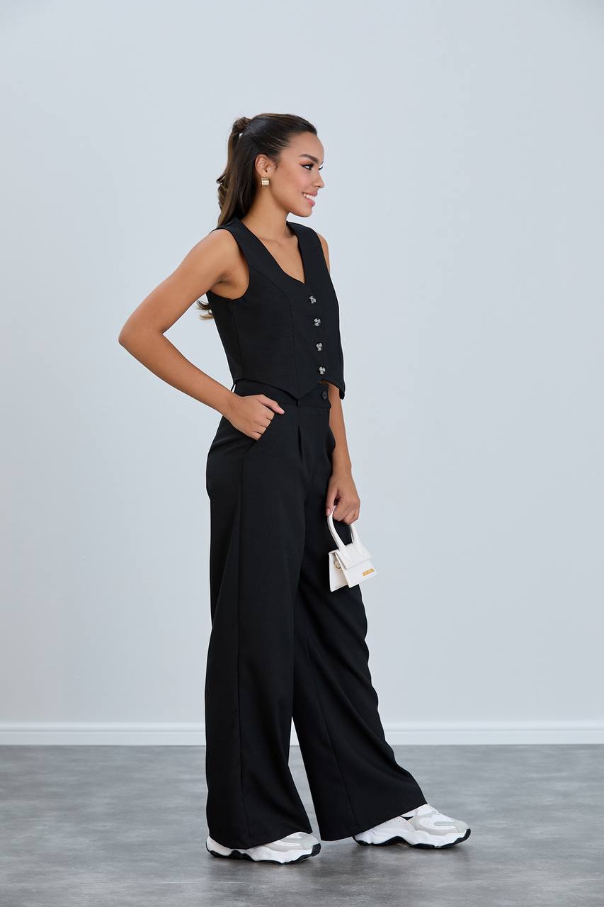 Black vest suit