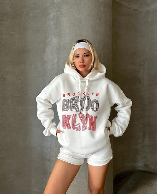 Brooklyn White Hoodie