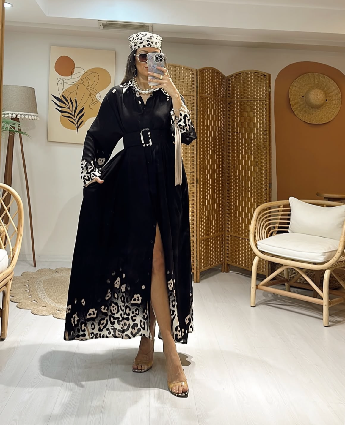Black Leopard Classy Comfy Dress