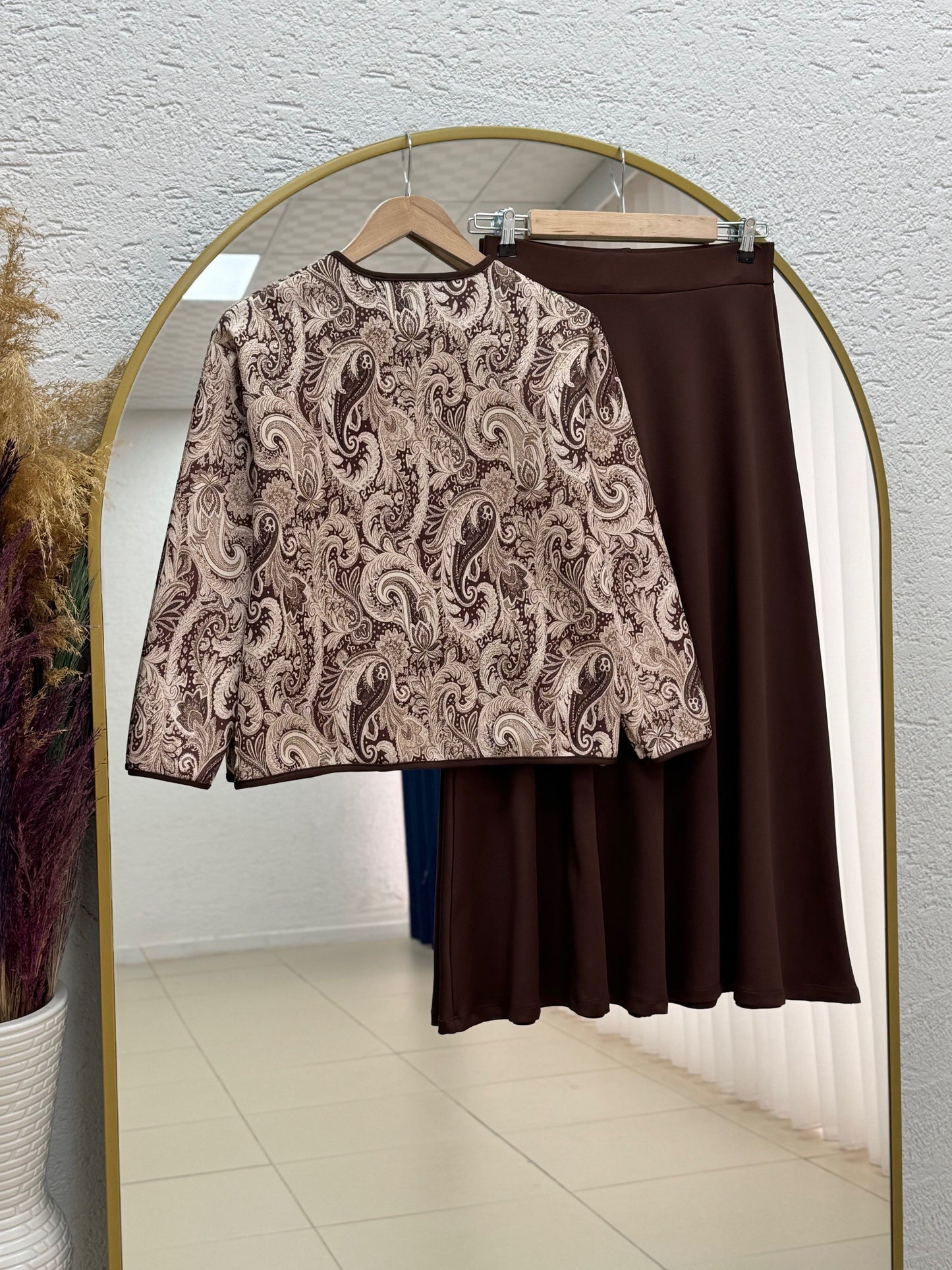 Vintage Brown Skirt Set