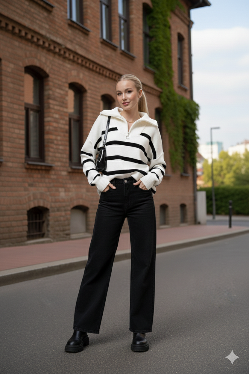 Casual Black Lines Sweater