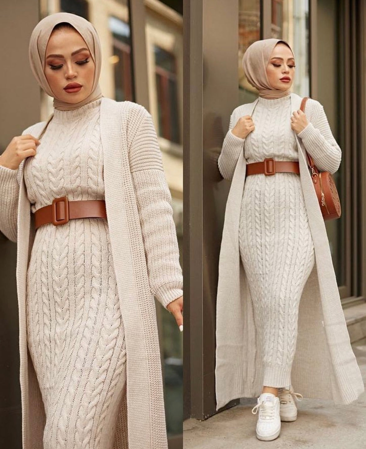 Wool dress set -off white