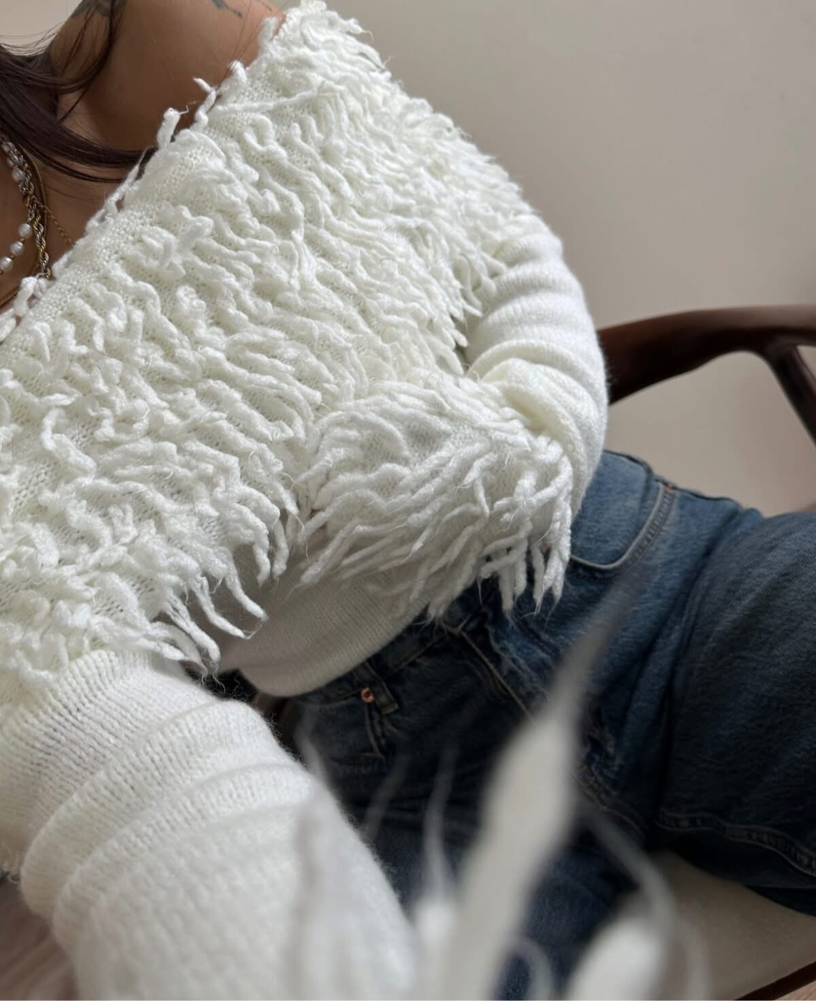 White Curls Off Shoulder Top