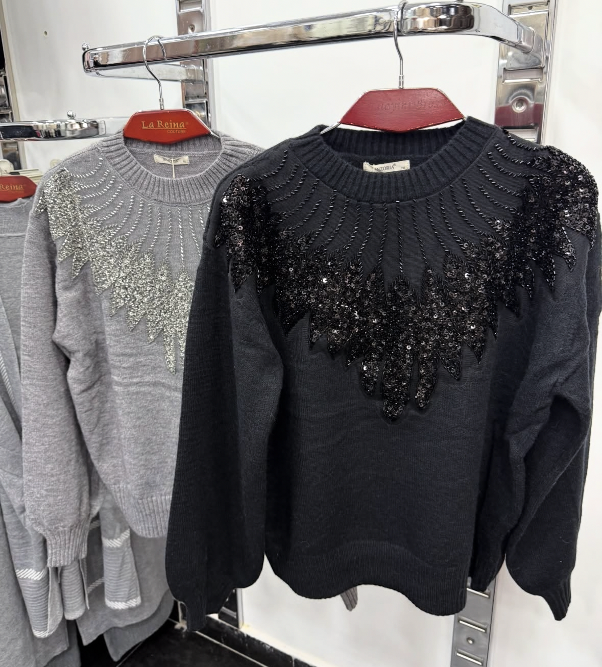 Black Rhinestones Top