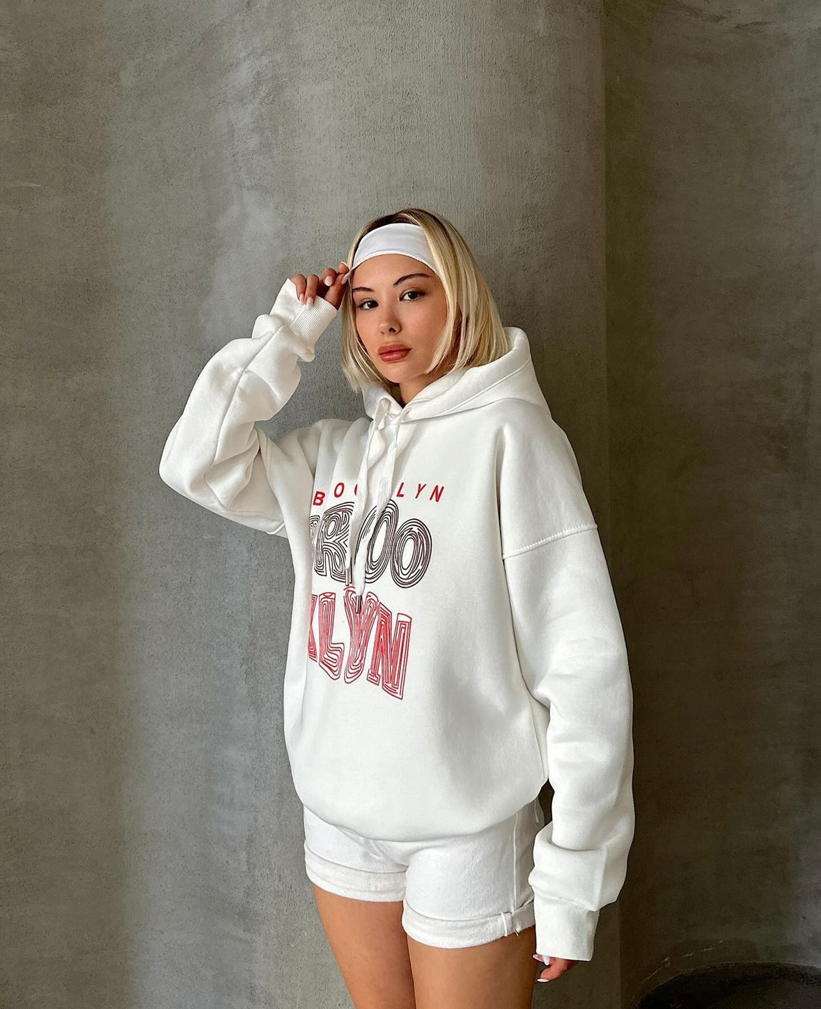 Brooklyn White Hoodie