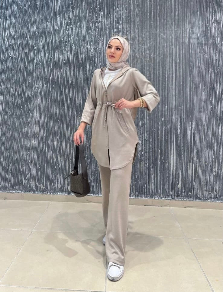 Beige Soft Luxe Tracksuit