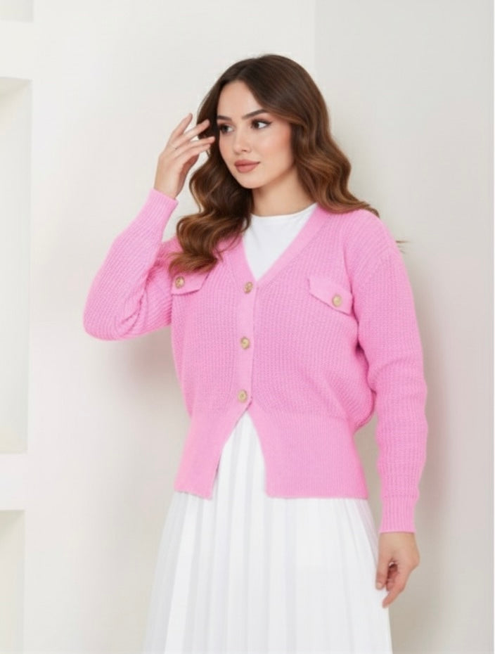 Pink Cardigan Top