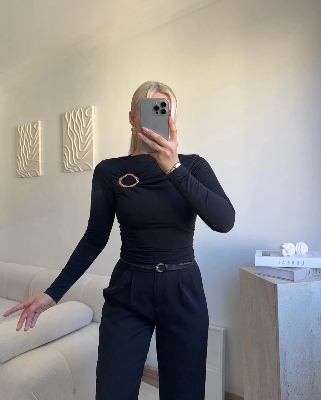 Black Gold Brooch Top