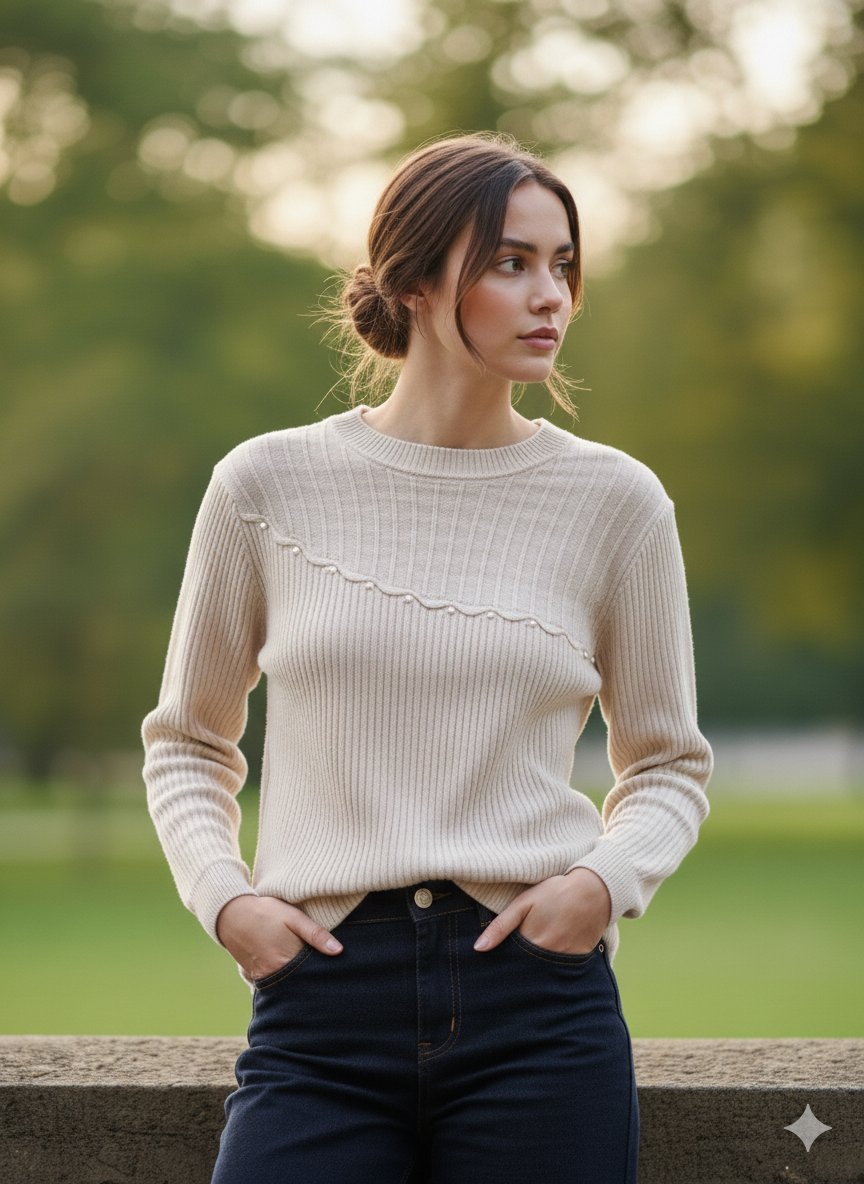 Serenity Pearls Sweater