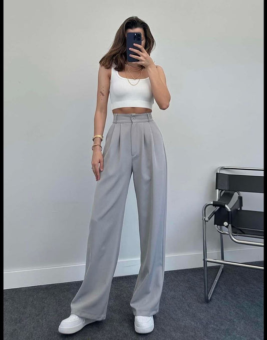 Grey palazzo pants