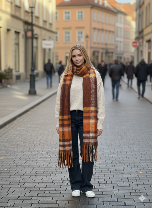 Brown Orange Scarf