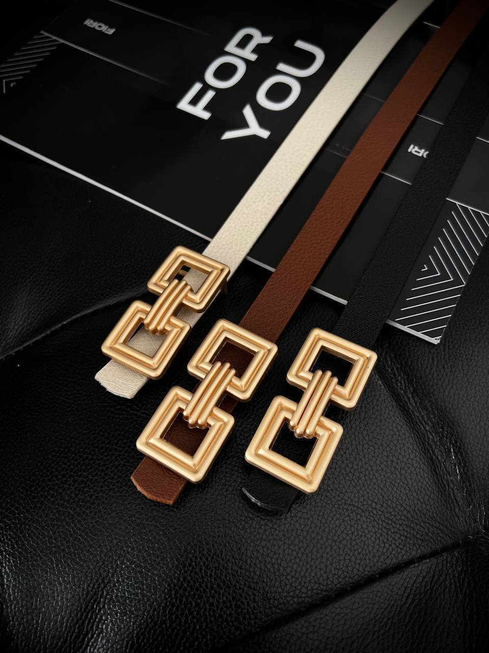 Squares Belts -Black