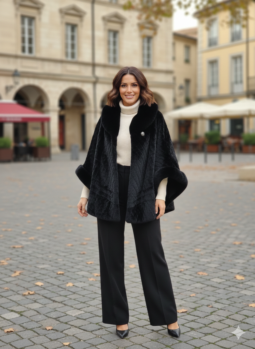 Black Fur Cape