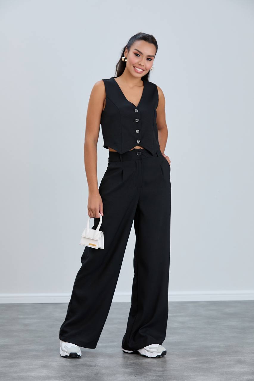 Black vest suit
