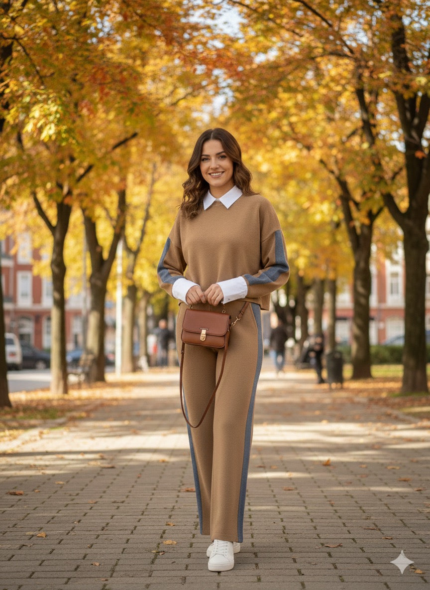 Camel Jeans Stripted Set