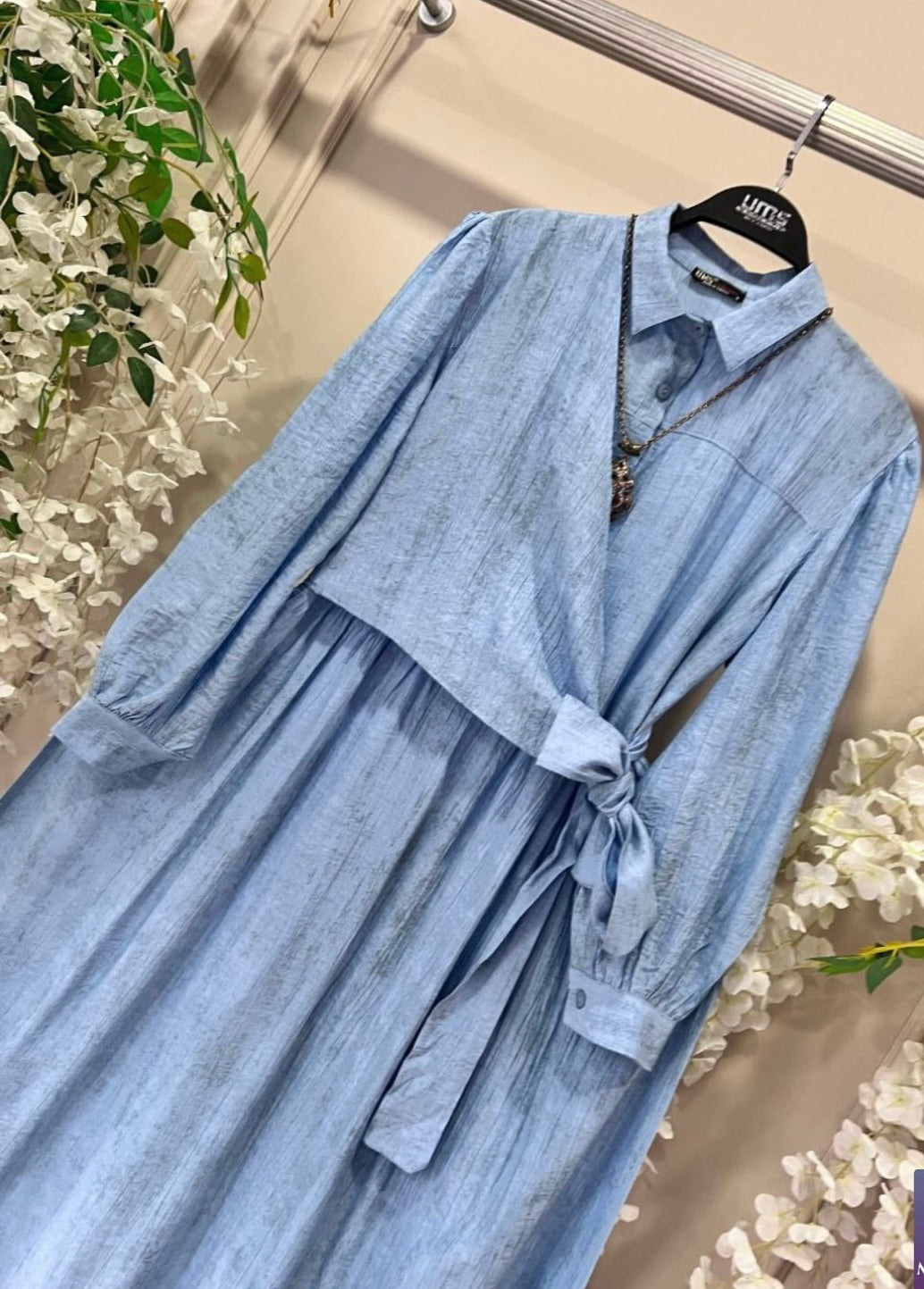 Linen Bloom Blue Dress