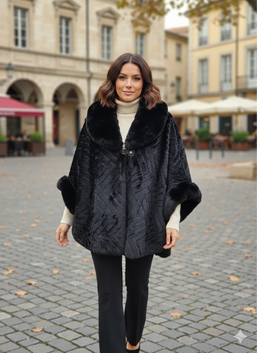 Black Fur Cape
