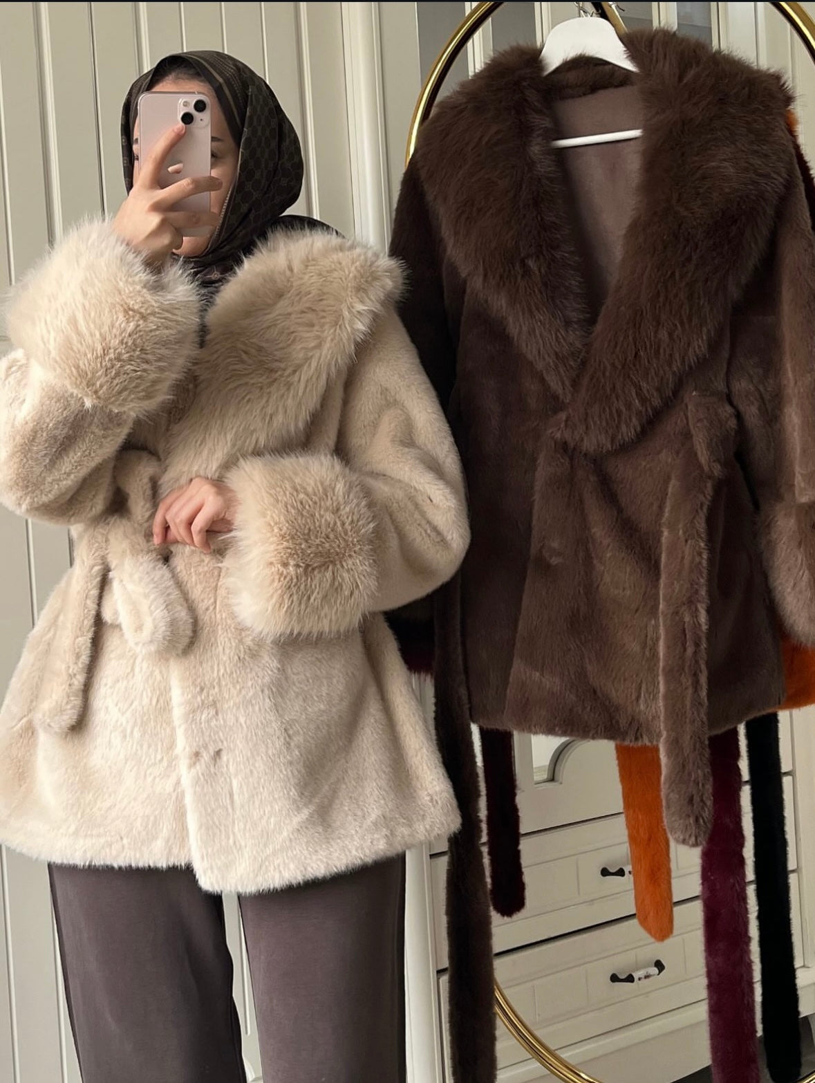 Beige Fur Coat