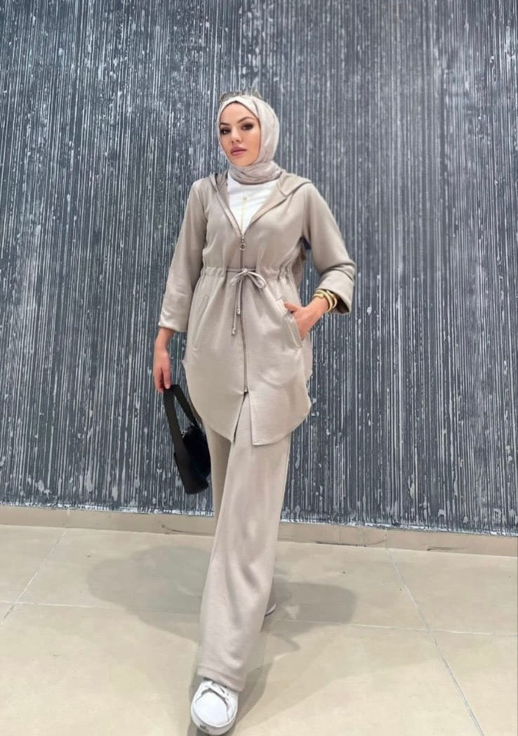 Beige Soft Luxe Tracksuit