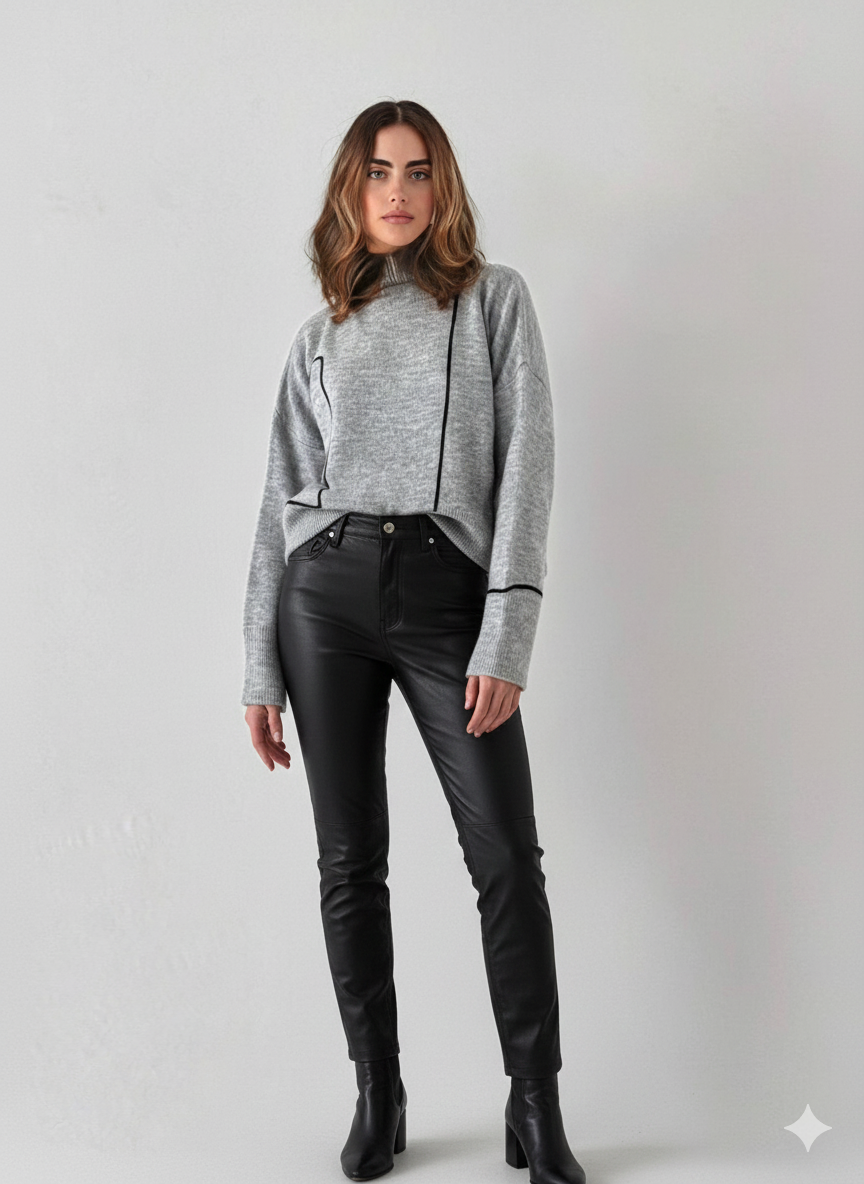 Grey Wool Top