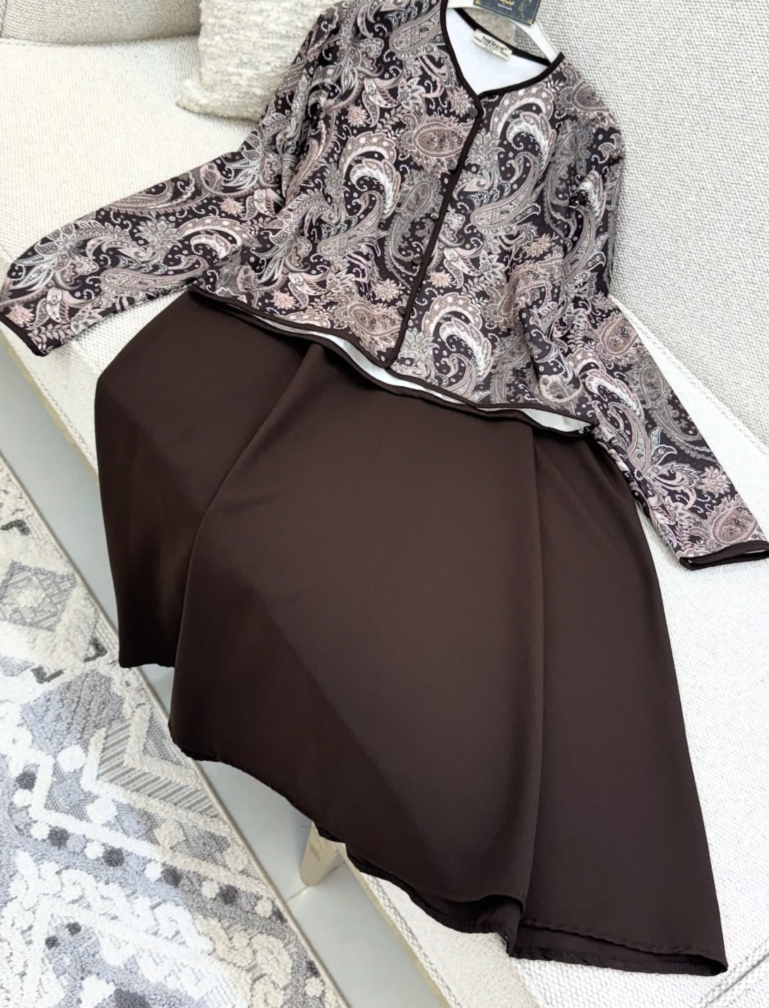 Vintage Brown Skirt Set