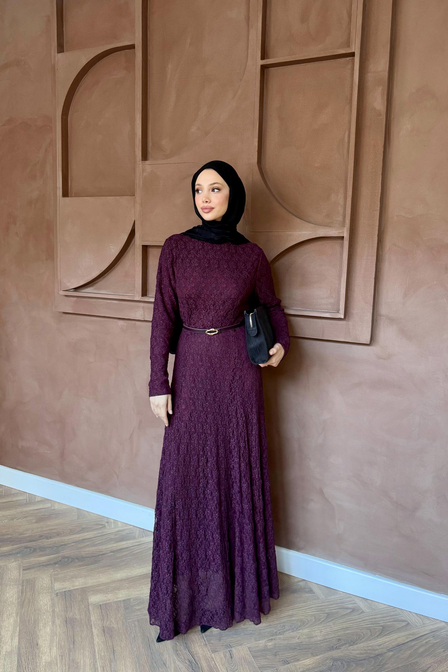 Burgundy Dentelle Dress