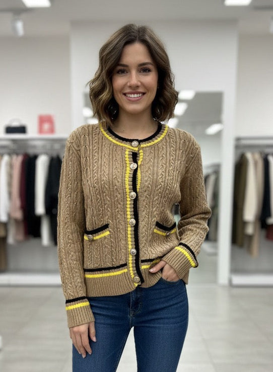 Camel Cardigan Top