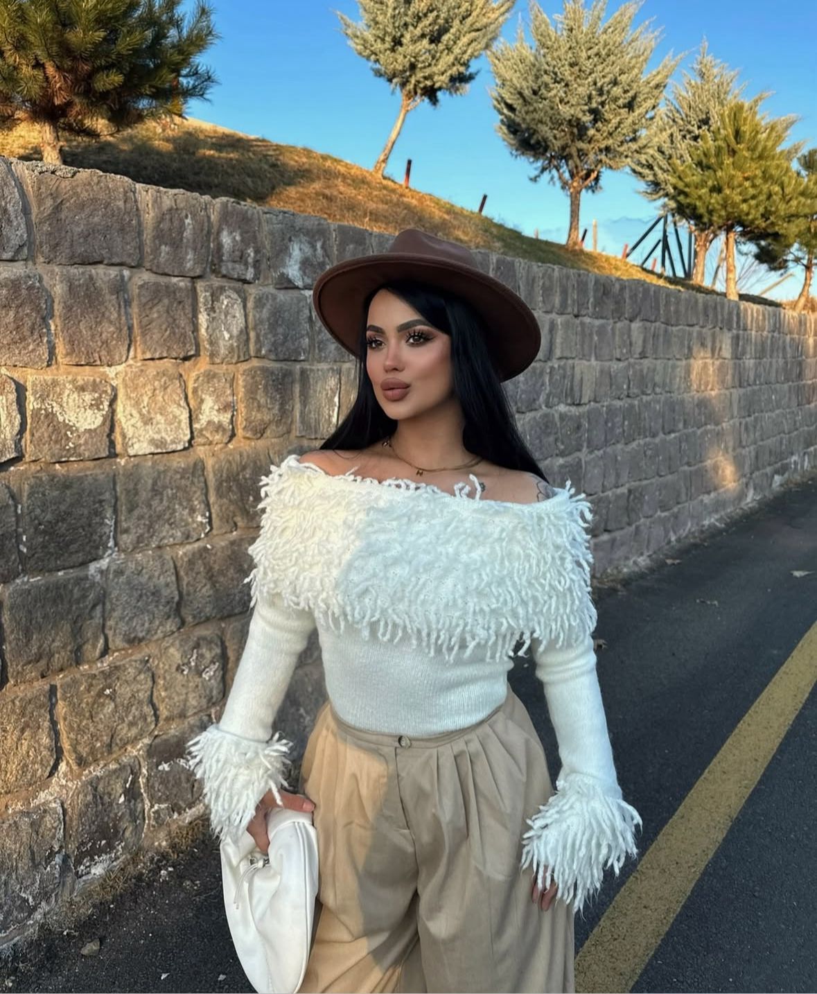 White Curls Off Shoulder Top