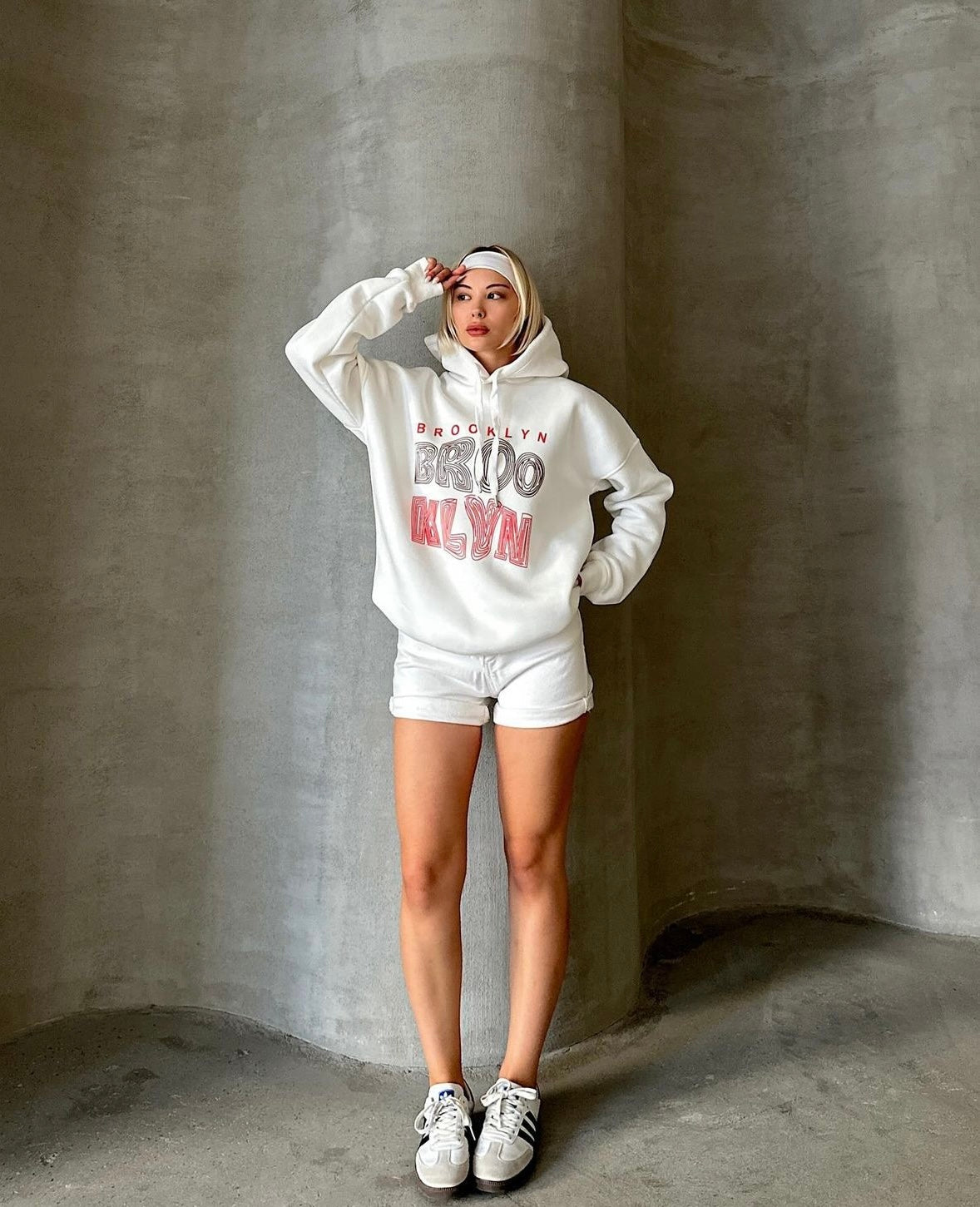 Brooklyn White Hoodie