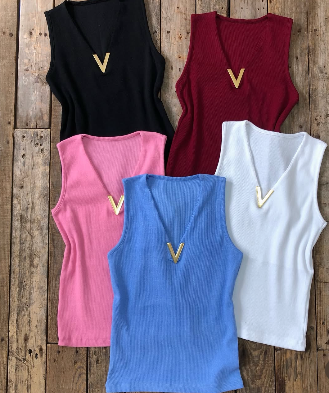 Blue V Basic Top
