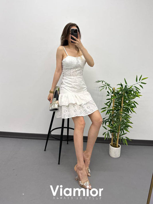 White Broderie Dress