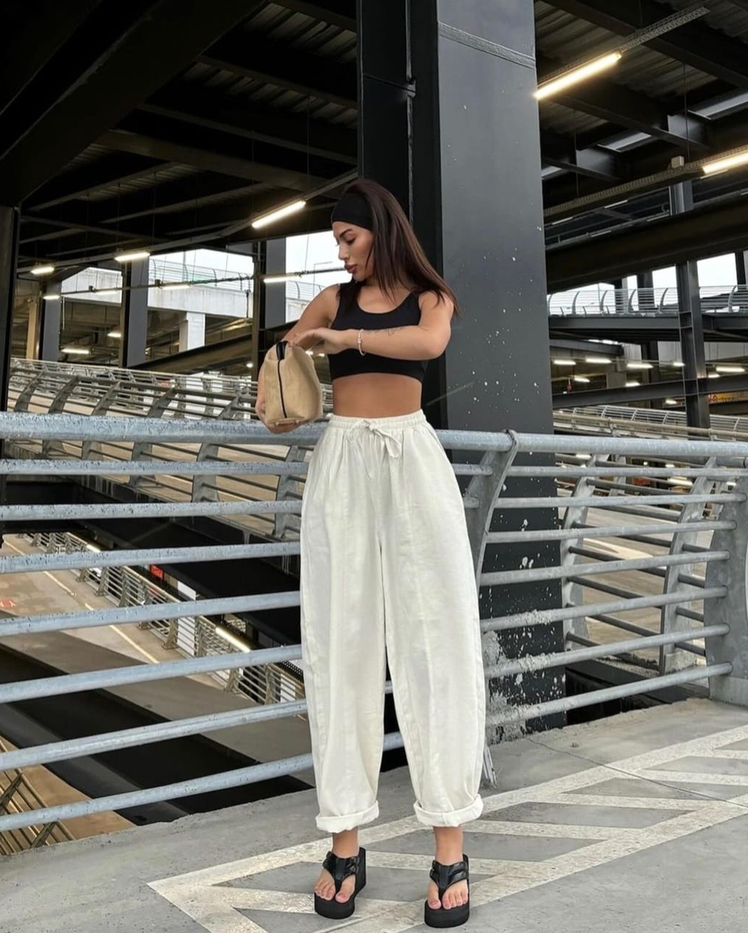 Beige linen Pants